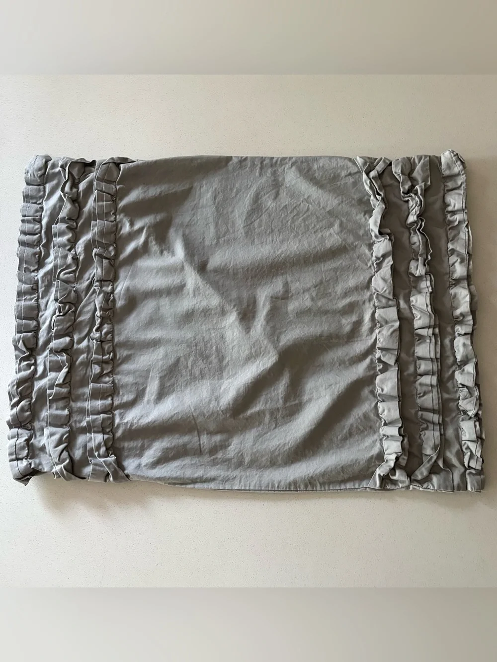 Beddy's Bed Standard Ruffled Gray Pillow Shams (2)